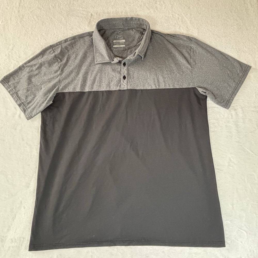Swannies Gibbs Colorblock Golf Polo Shirt Mens Gray And Black Size 2XL